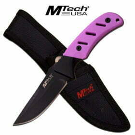 MTech Purple Rubberised Handle Knife