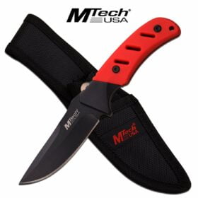 M-TECH RED RUBBER HANDLE KNIFE