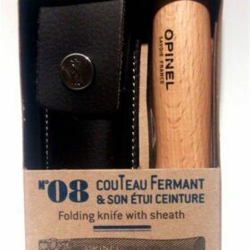 Opinel No. 8 folding knife and sheath