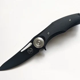 Tassie Tiger Pocket knife Black G10 Handle, Black 90mm Blade