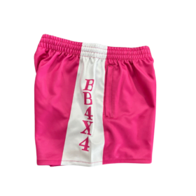 BB4X4 PINK FOOTY SHORT WITH ZIP UP POCKETS