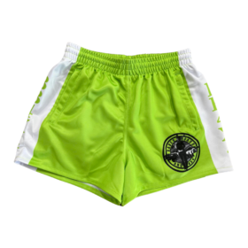BB4X4 LIME FOOTY SHORT WITH ZIP UP POCKETS